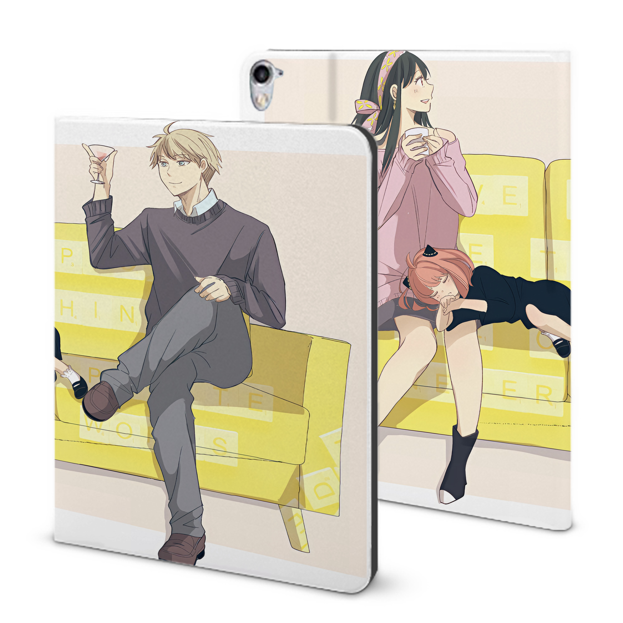 （画像用） SPY×FAMILY间谍家家酒 IPad ケース ブック型 PUレザー TPU 耐衝撃 軽量 薄型 ペン収納なし 全面保護 IPad 各モデル対応
